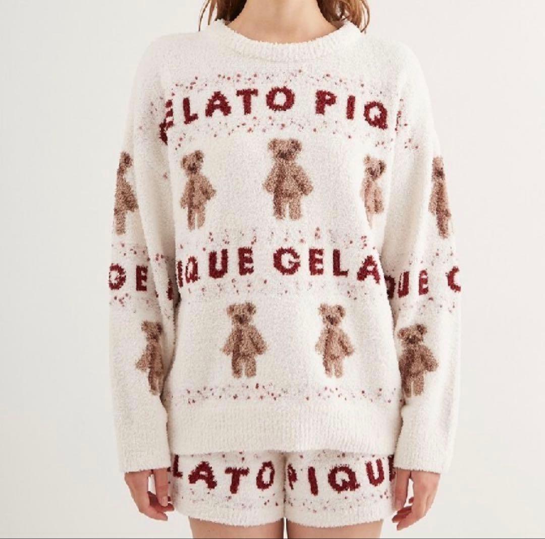 激カワGELATO PIQUE テディベア柄ルームウェア もこもこセットアップ