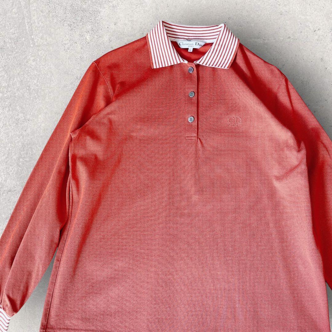 Christian Dior SPORTS ポロシャツ 長袖 オレンジ系 L