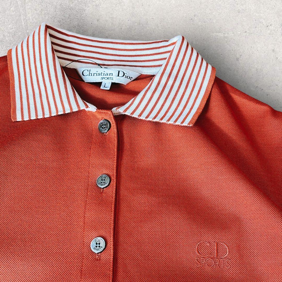 Christian Dior SPORTS ポロシャツ 長袖 オレンジ系 L