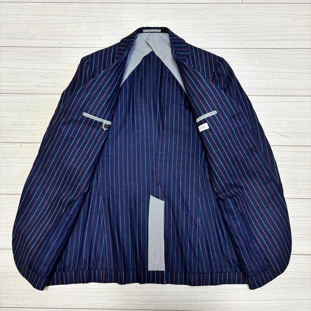 美品 ドレステリア カシミヤ混 銀ボタン モッズ マルチストライプ ジャケット