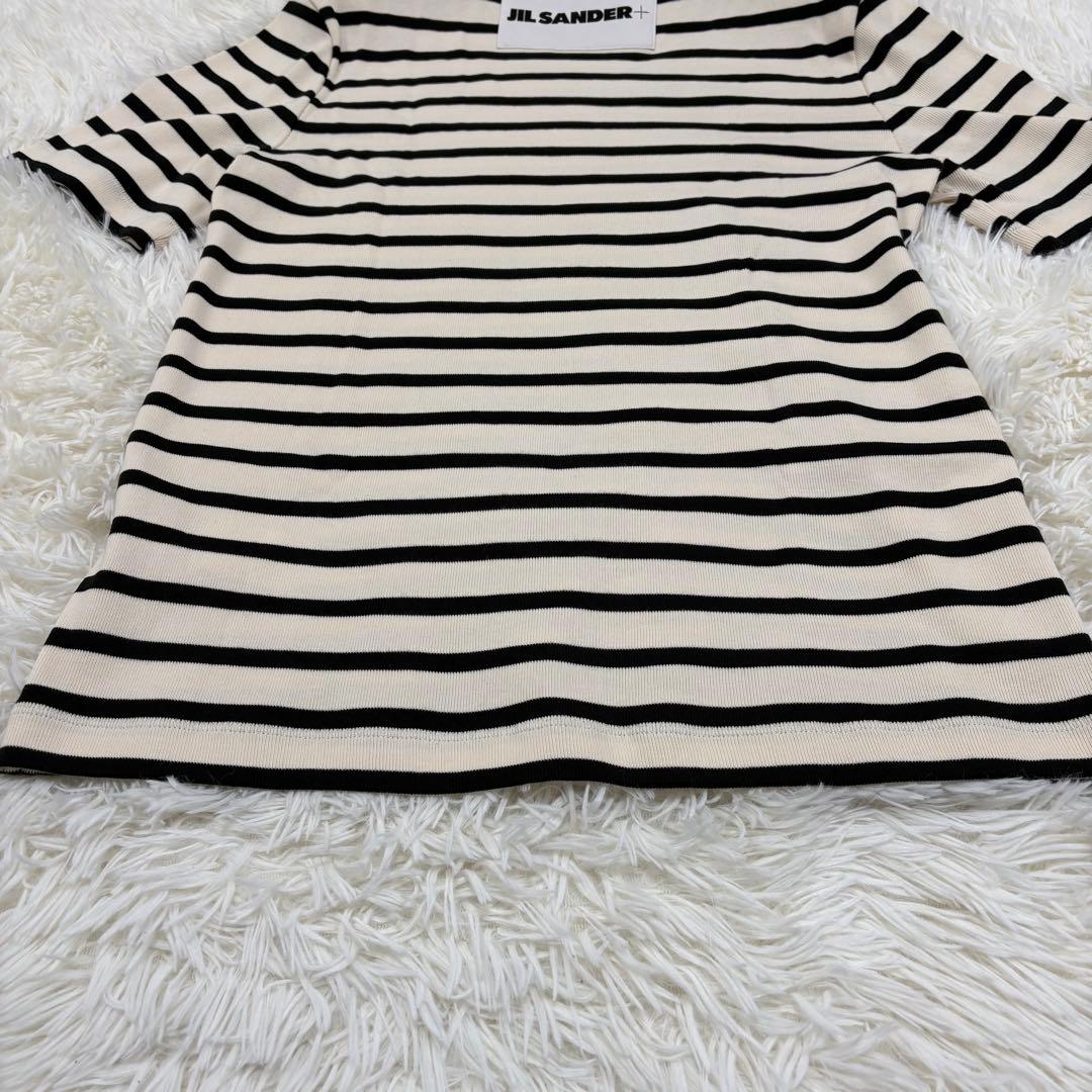 極美品 JIL SANDER+ ボーダー Tシャツ Sサイズ347GC0109