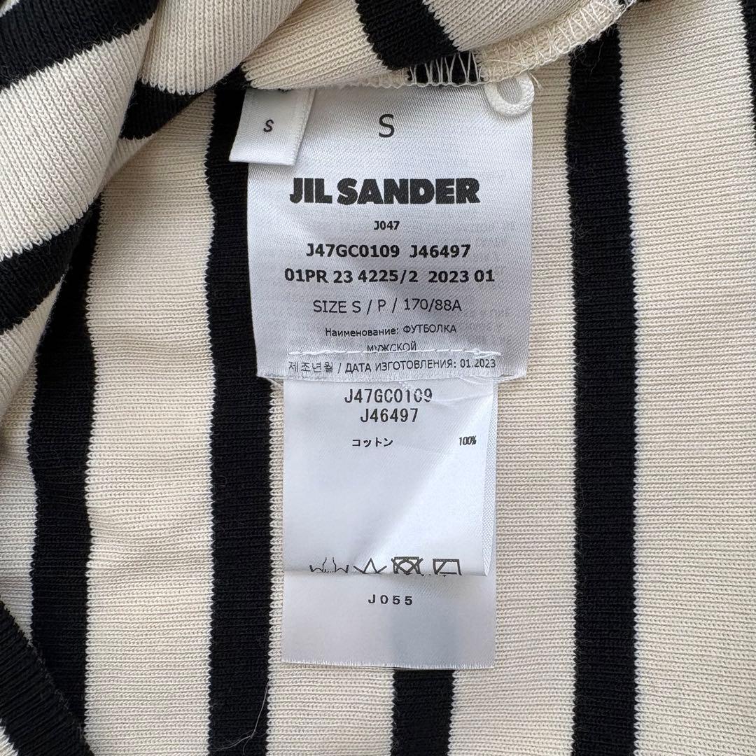 極美品 JIL SANDER+ ボーダー Tシャツ Sサイズ347GC0109