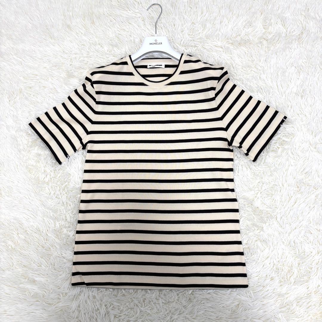 極美品 JIL SANDER+ ボーダー Tシャツ Sサイズ347GC0109