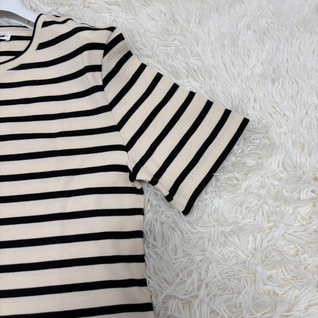 極美品 JIL SANDER+ ボーダー Tシャツ Sサイズ347GC0109