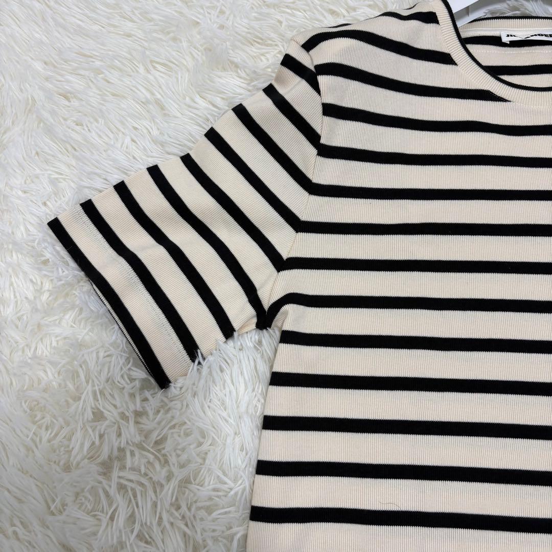 極美品 JIL SANDER+ ボーダー Tシャツ Sサイズ347GC0109