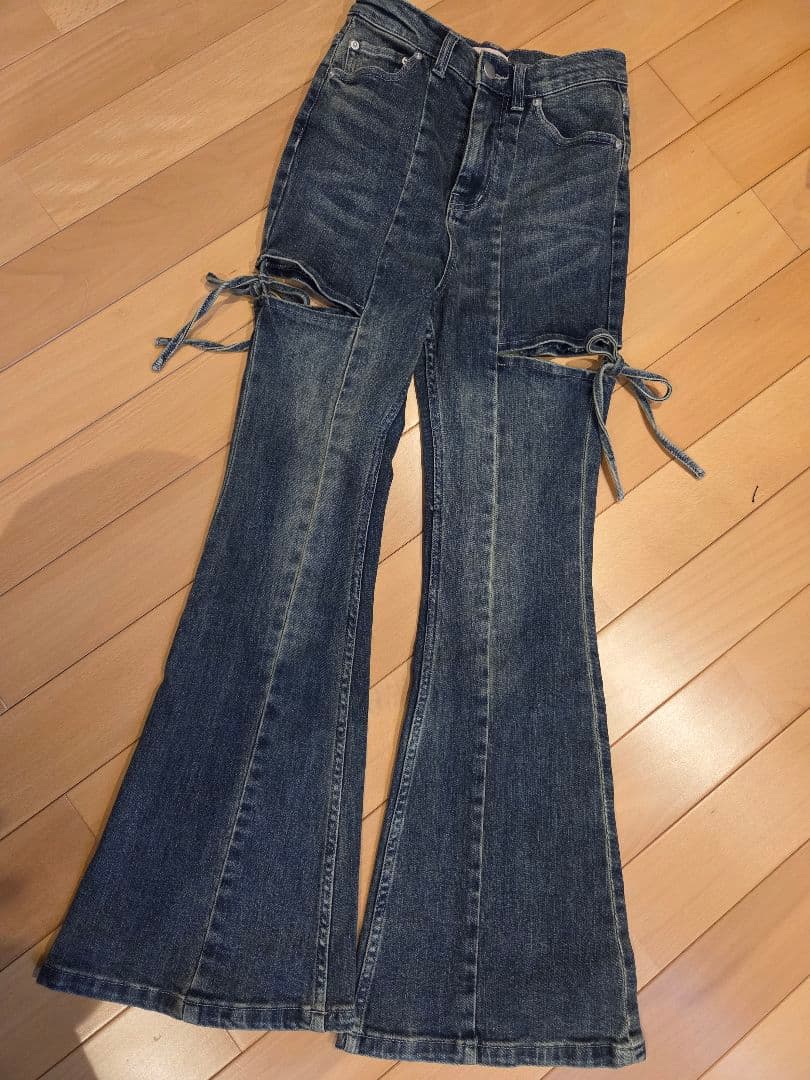 RESEXXY カットアウトリボンデニムパンツ XS
