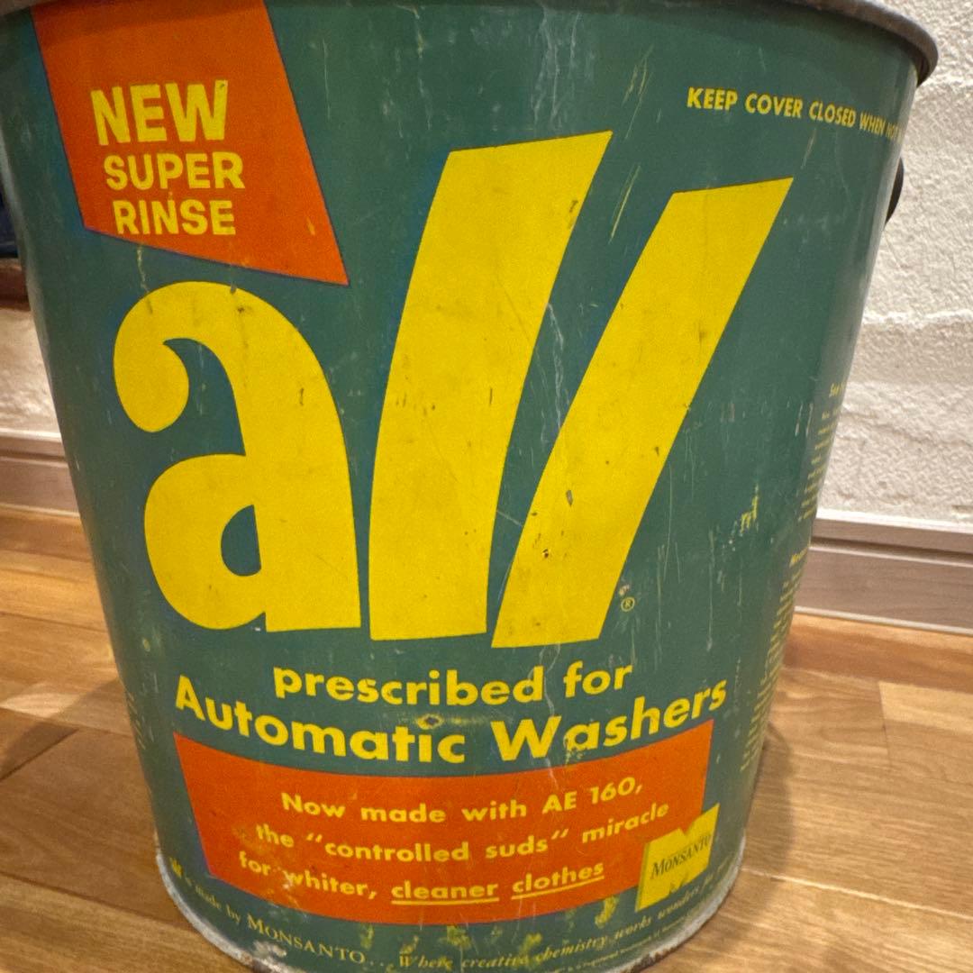ALL USA ヴィンテージ バケツ 木製取手付 フェード個体　アドバタイジング