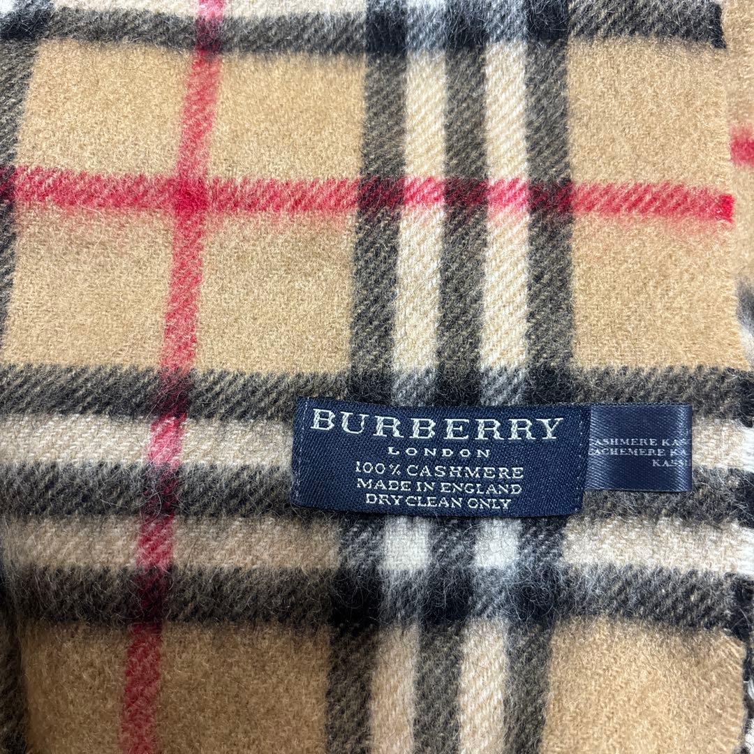 BURBERRY カシミヤ100% チェックマフラー バーバリー