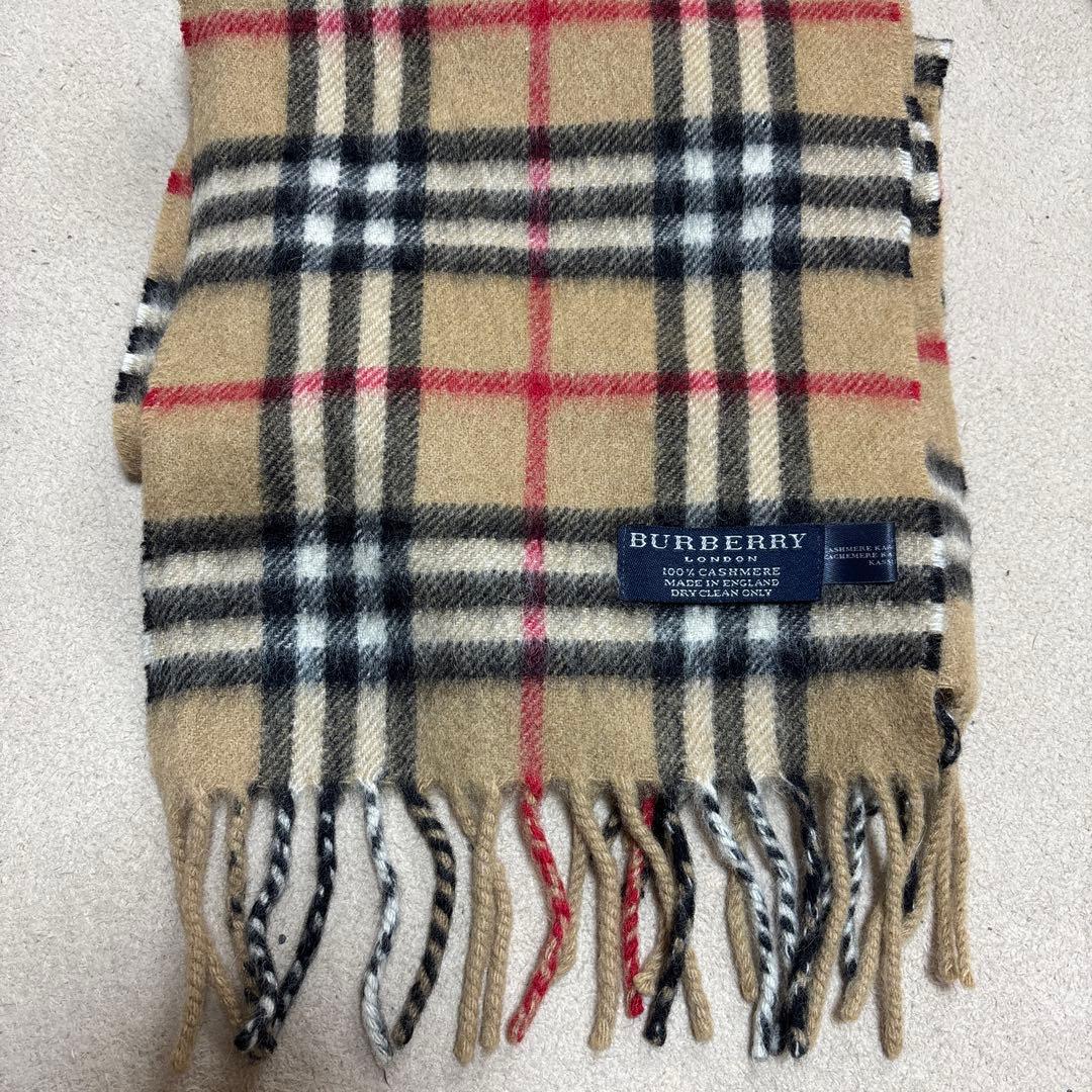 BURBERRY カシミヤ100% チェックマフラー バーバリー