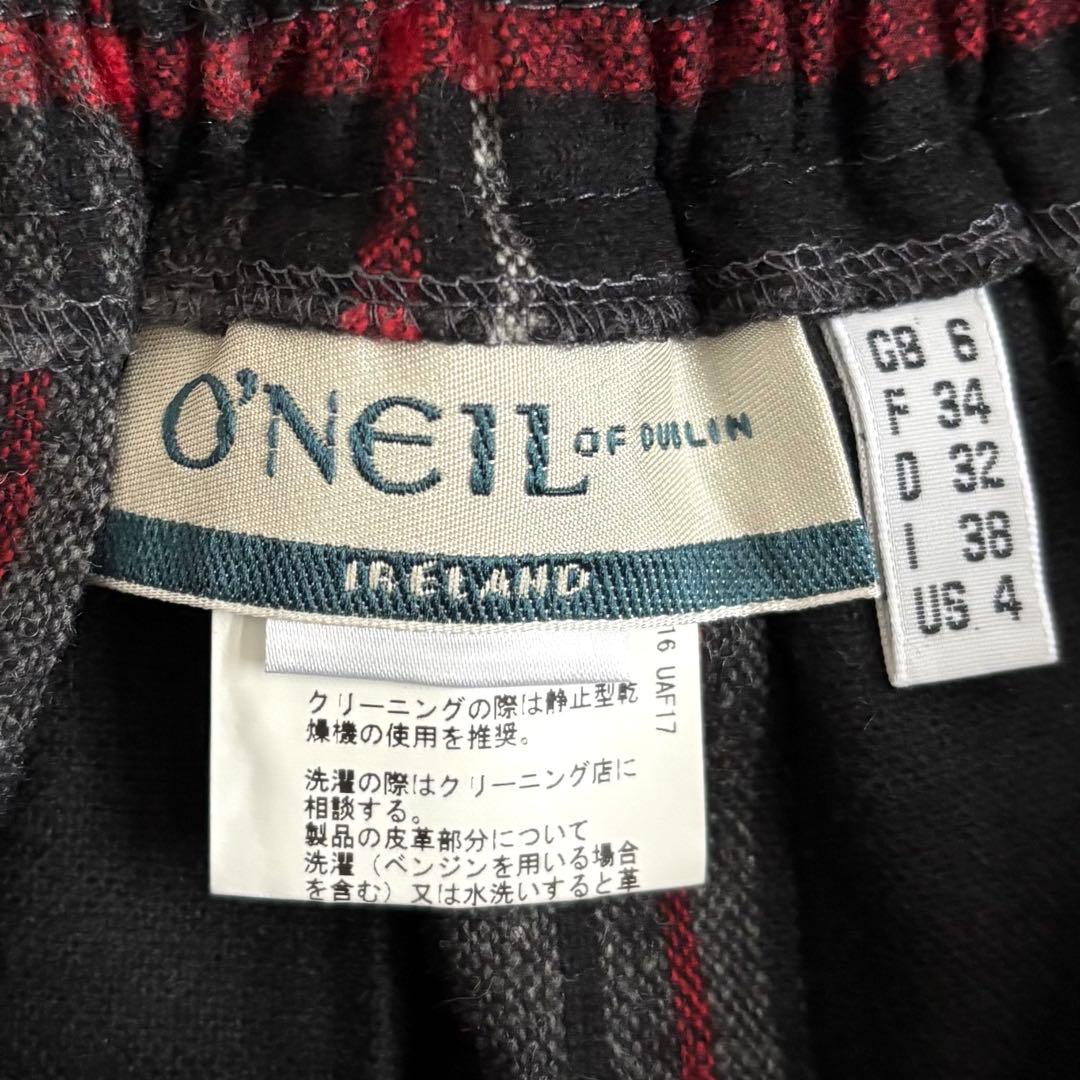 ONEIL オニールオブダブリン ロング プリーツスカート チェック US4 S