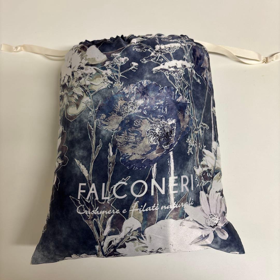 FALCONERI ファルコネーリ カシミア 大判ストール 黒　専用袋付き