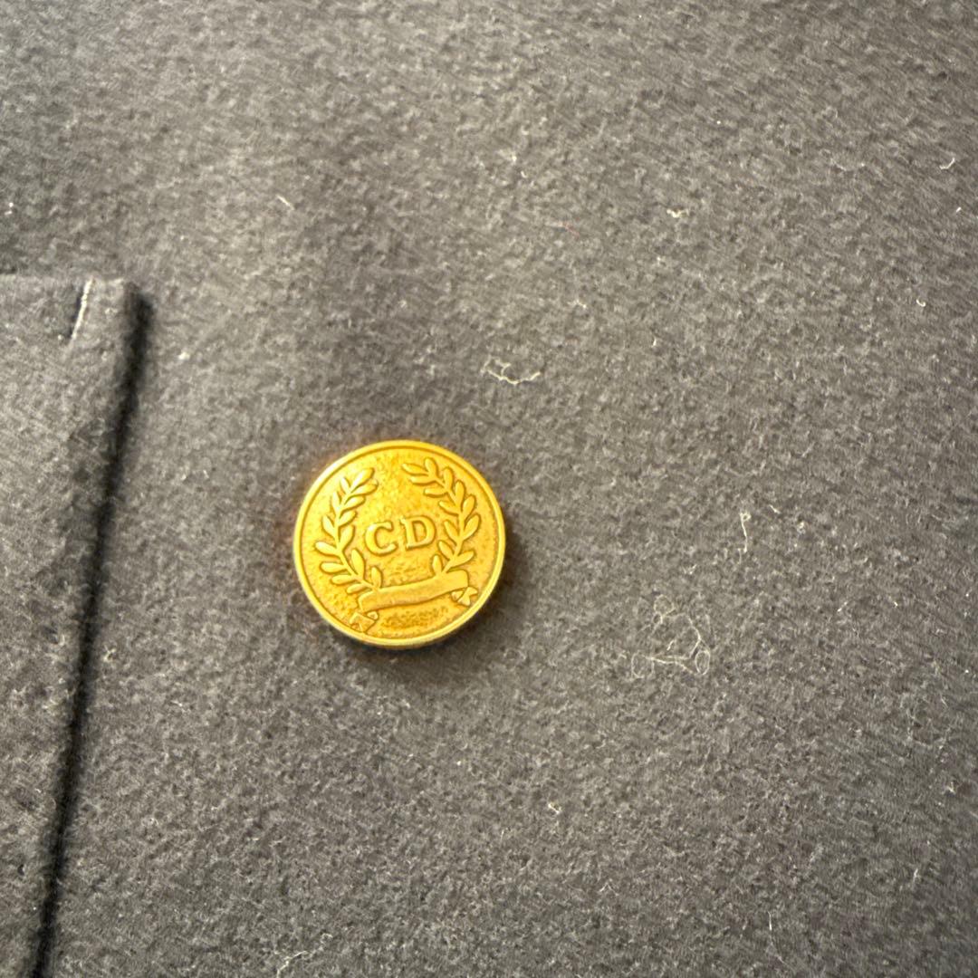 希少美品 クリスチャンディオール金ボタン 紺ブレ テーラードウールジャケット　M