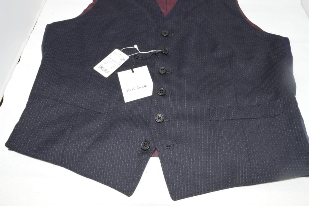 新品☆Paul Smith ＆ REDA ベスト☆ネイビー ドット☆XLサイズ