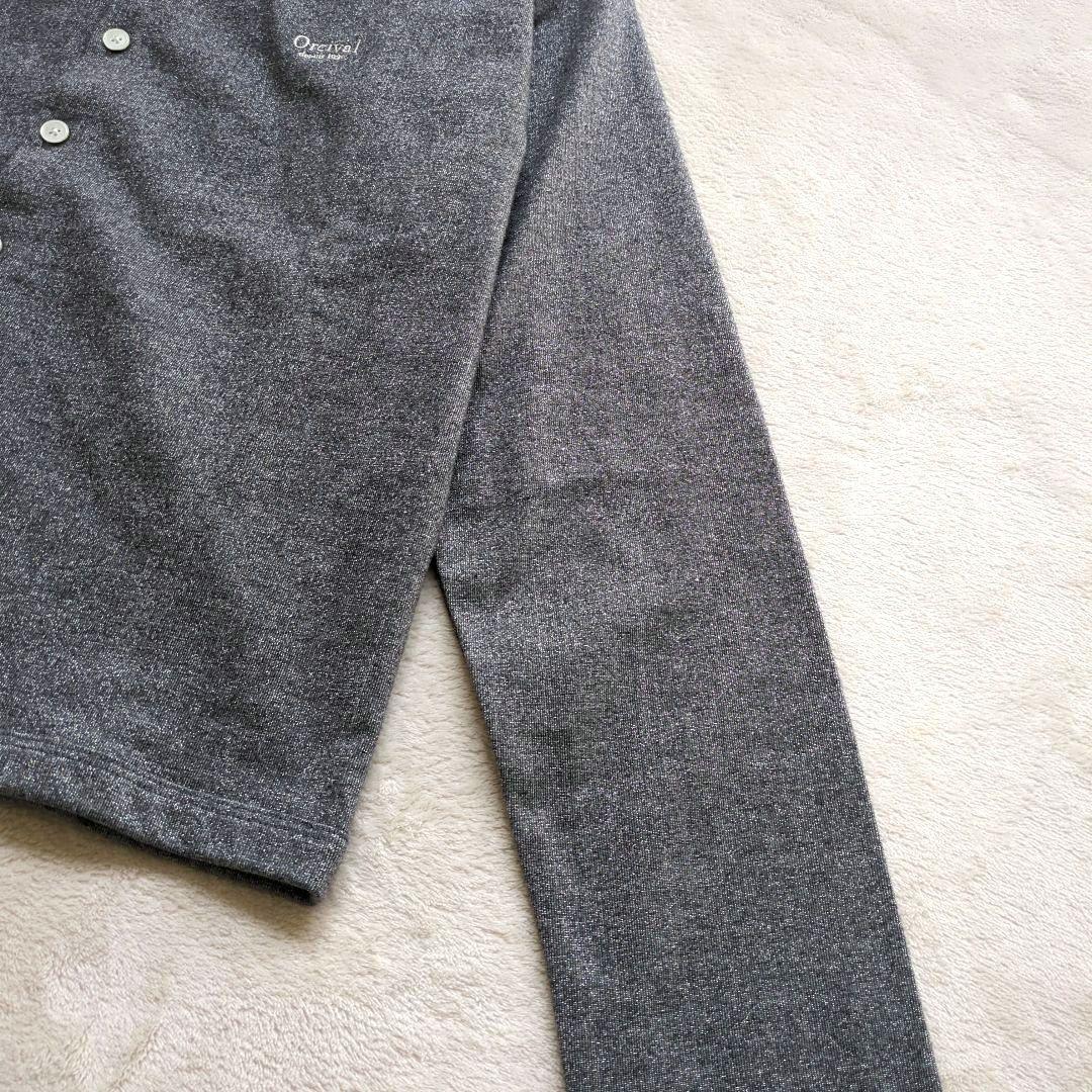 Orcival オーシバル グレー 長袖カーディガン ラメ