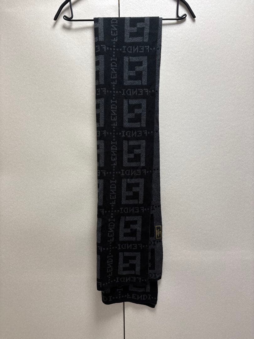 【里奈】FENDI フェンディ ズッカ柄 ストール マフラー リバーシブル