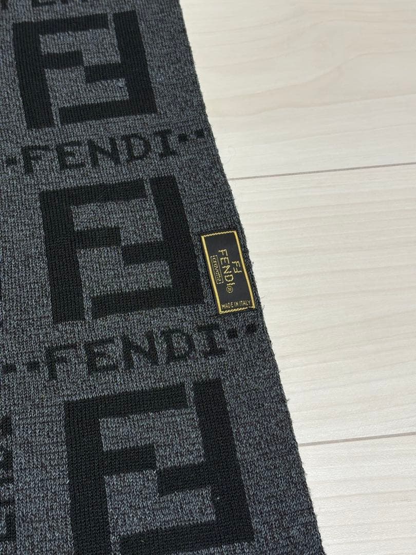 【里奈】FENDI フェンディ ズッカ柄 ストール マフラー リバーシブル