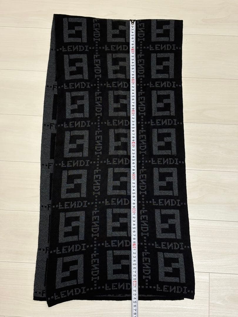 【里奈】FENDI フェンディ ズッカ柄 ストール マフラー リバーシブル