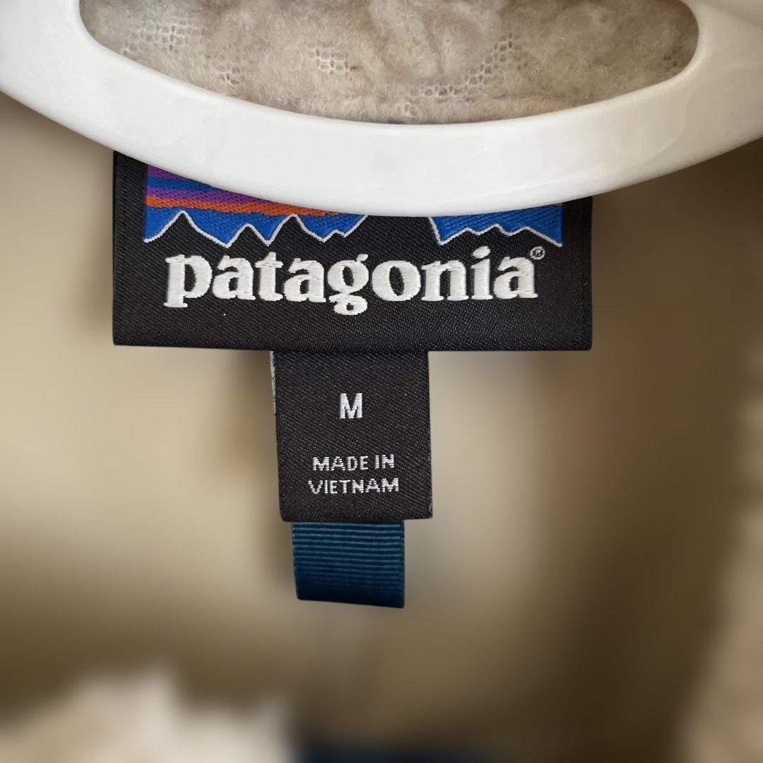 patagonia フリースベスト Mサイズ クリーム/ネイビー