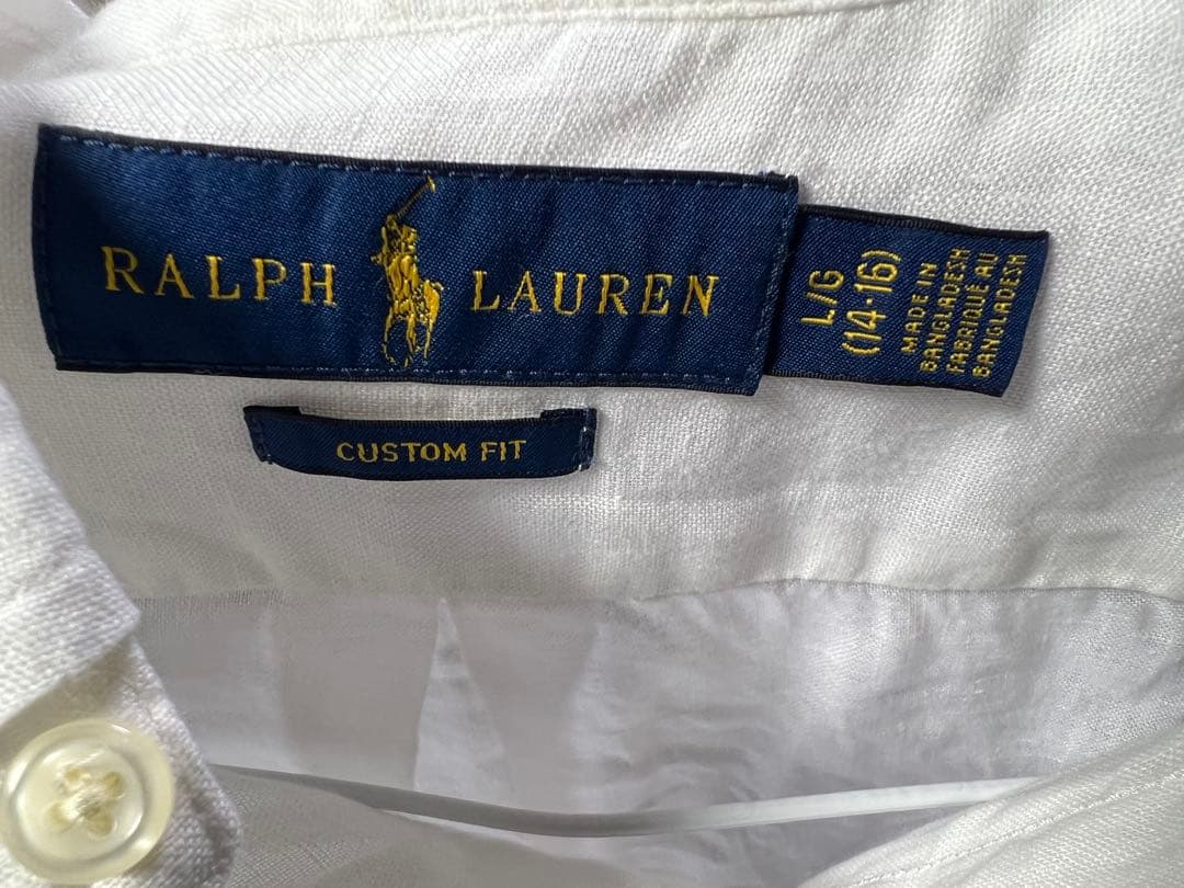 ラルフローレンCustomFIT ボタンダウン リネン100% 麻