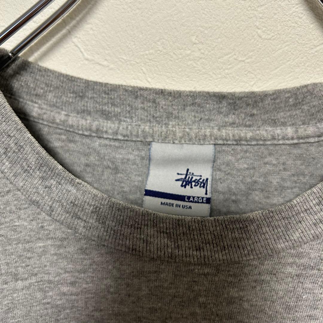 STUSSY グレー　ハンドSロゴ　Tシャツ