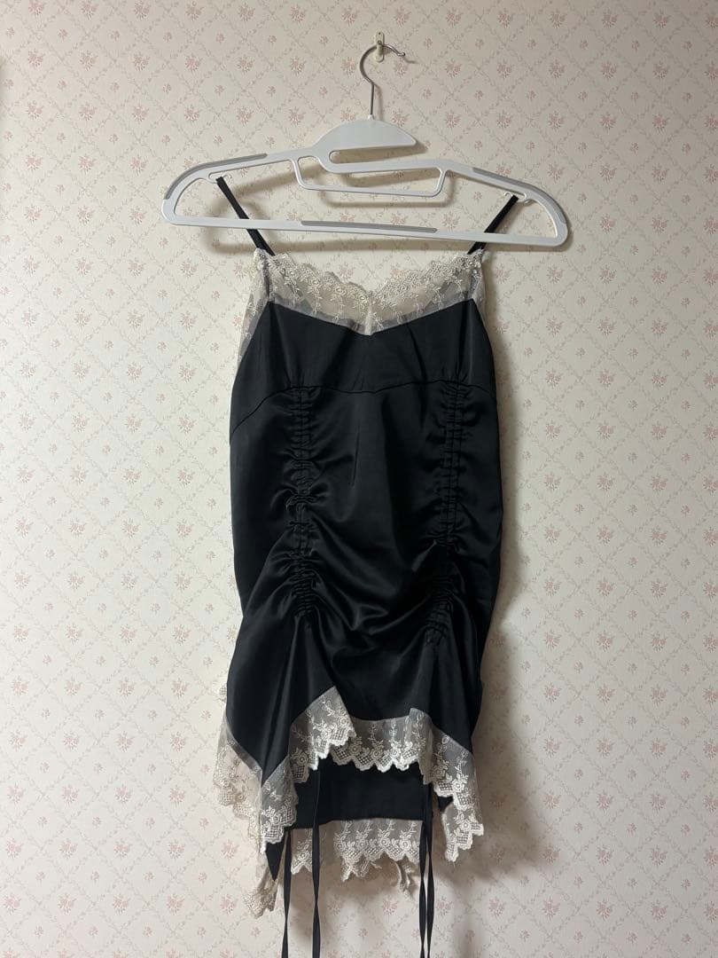PELLICULE satin gather mini op 黒