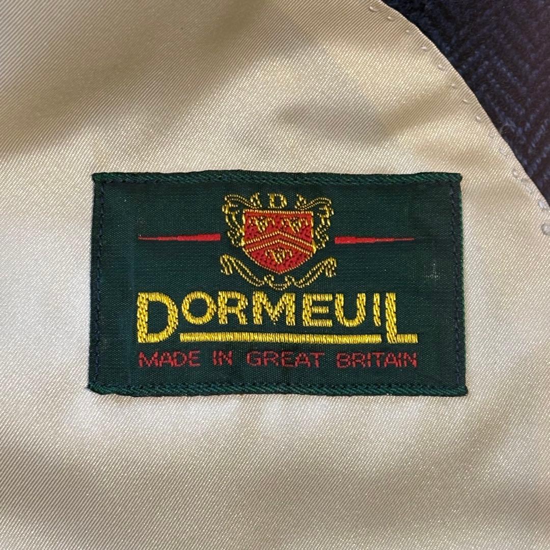 DORMEUIL テーラードジャケット 紺ブレ ヘリンボーン 派手裏地 馬