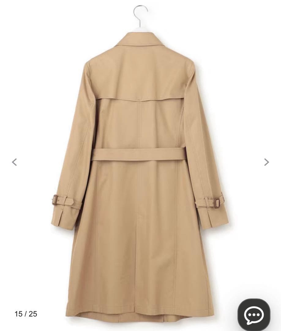 新品　23区　コットンポリエステルギャバジン ロング トレンチコート
