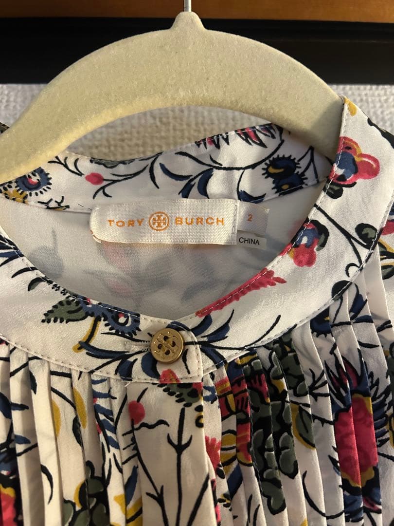 Tory Burch シルクワンピース 膝丈 長袖 US2 試着のみ 美品