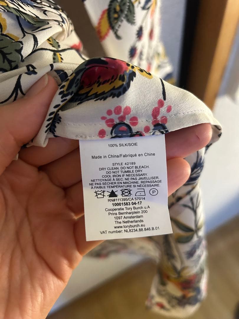 Tory Burch シルクワンピース 膝丈 長袖 US2 試着のみ 美品