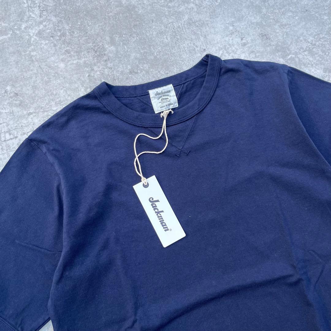 未使用 Jackman リブTシャツ jm5556 L ネイビー
