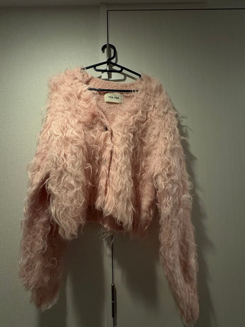 THE TOÉ ピンク シャギーカーディガン