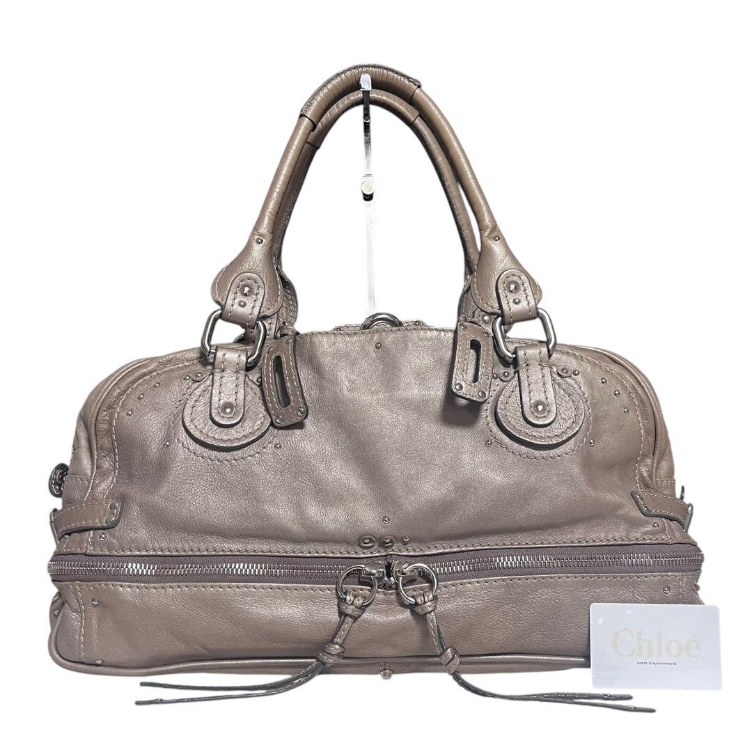 【美品✨】Chloé クロエ　パディントン　ボストンバッグ　レザー　グレージュ