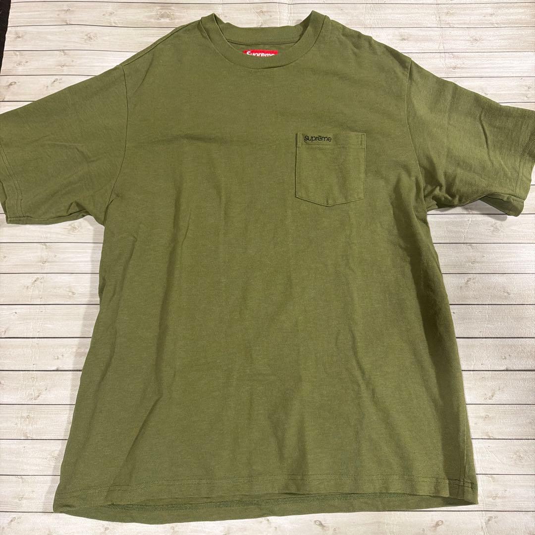ダ*読様 supreme S/S Pocket Tee オリーブ　Lサイズ