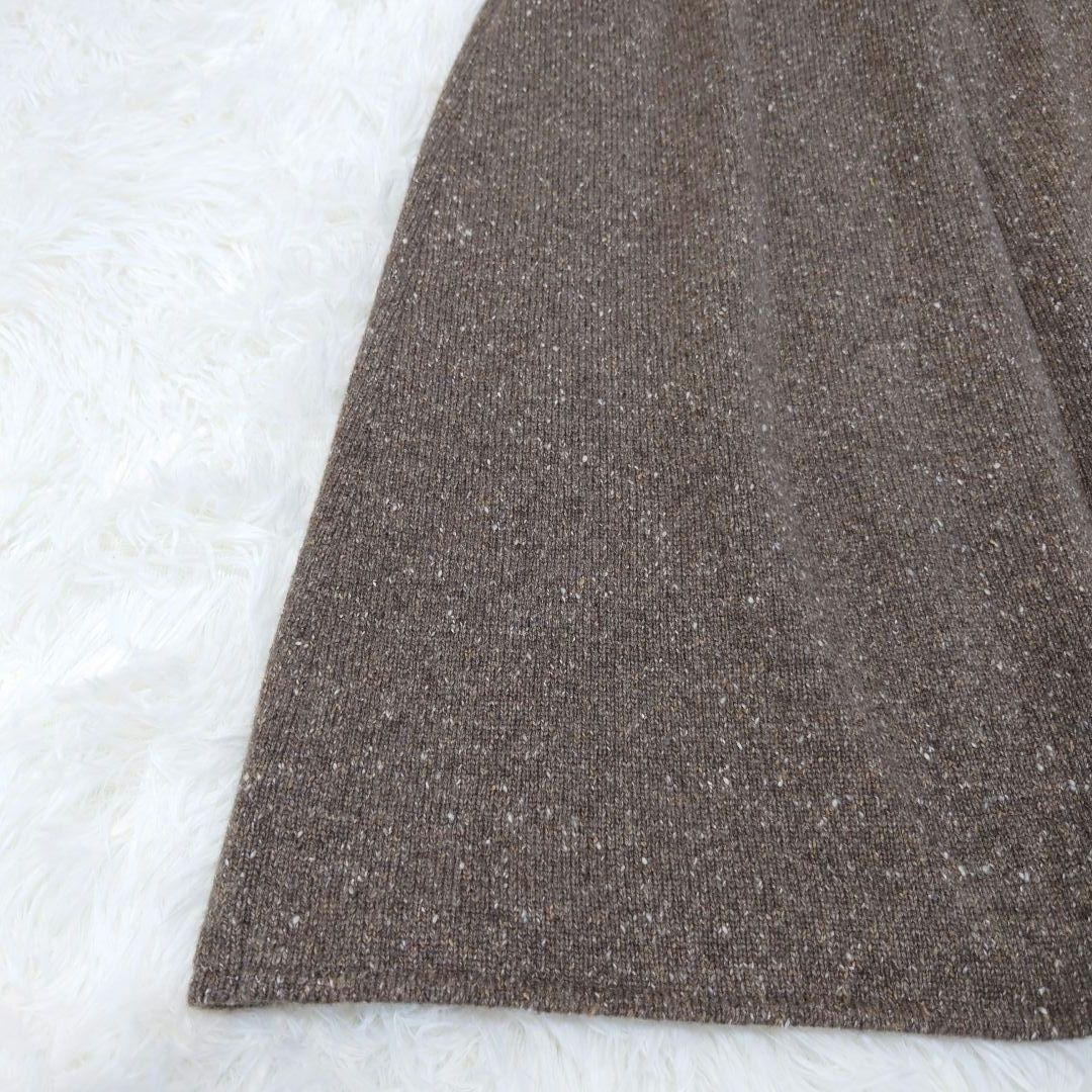 ★FOXEY BOUTIQUE★ カシミヤシルク切替ワンピース ブラウン 大きめ