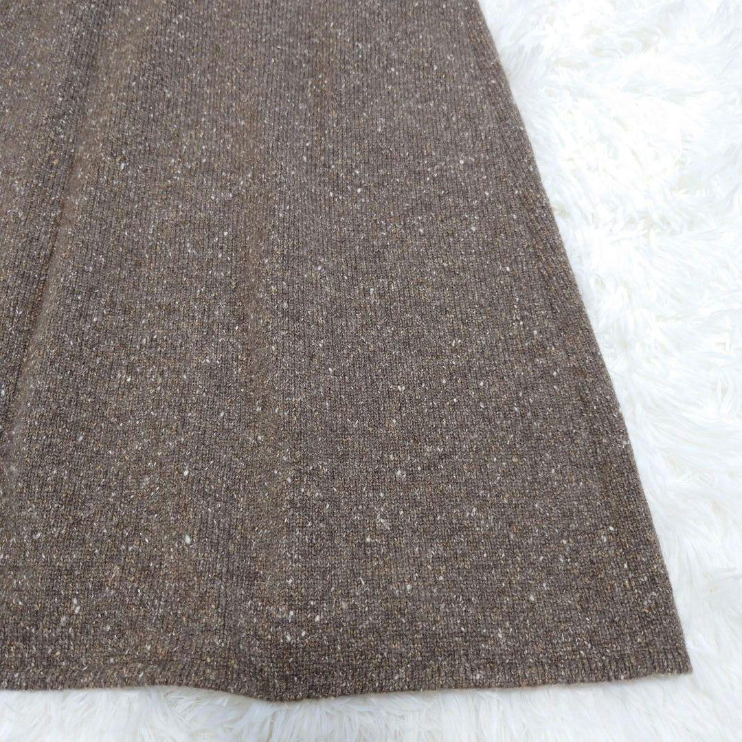 ★FOXEY BOUTIQUE★ カシミヤシルク切替ワンピース ブラウン 大きめ