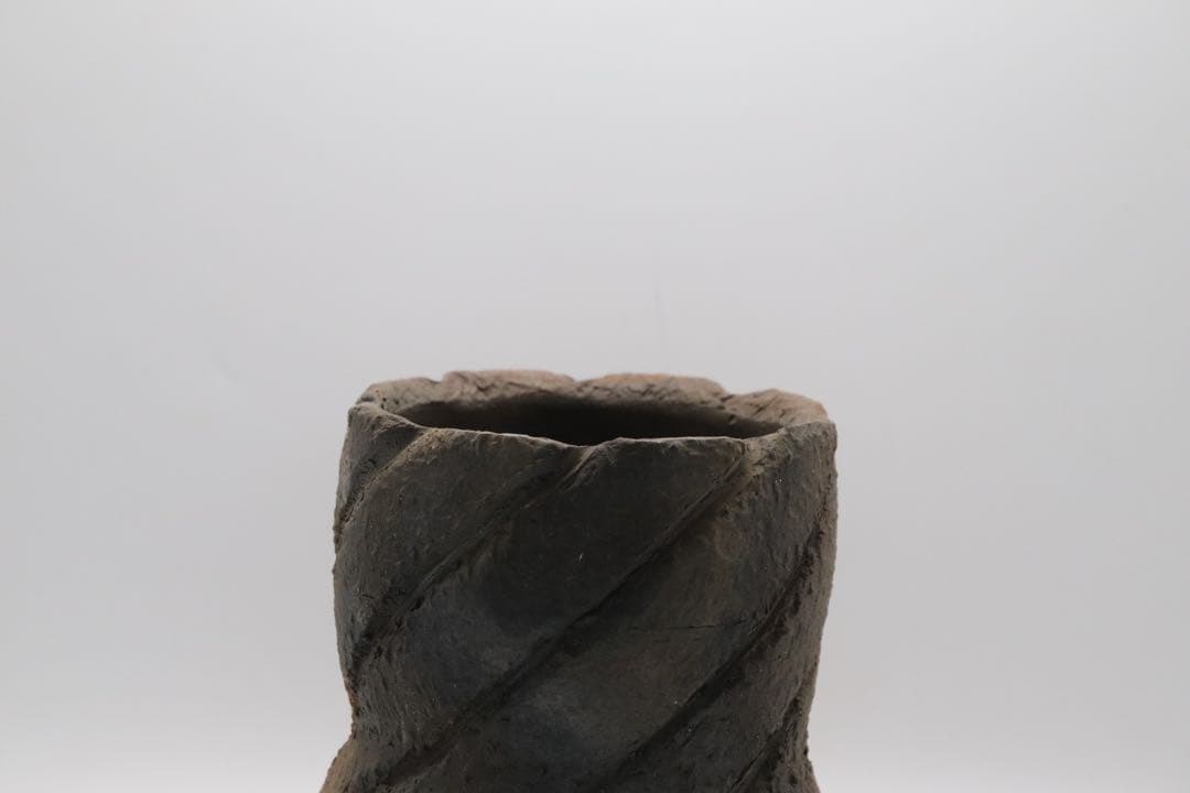 益子焼　坂田甚内作　黒陶窯変水指　茶道具　送料込み250825