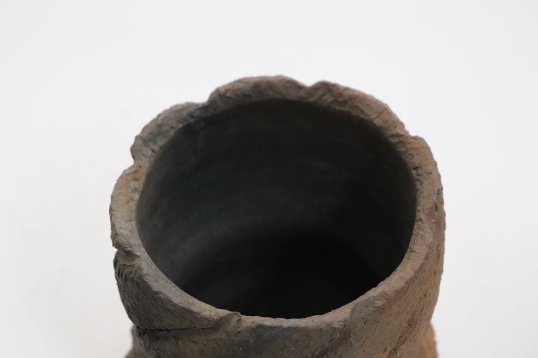 益子焼　坂田甚内作　黒陶窯変水指　茶道具　送料込み250825