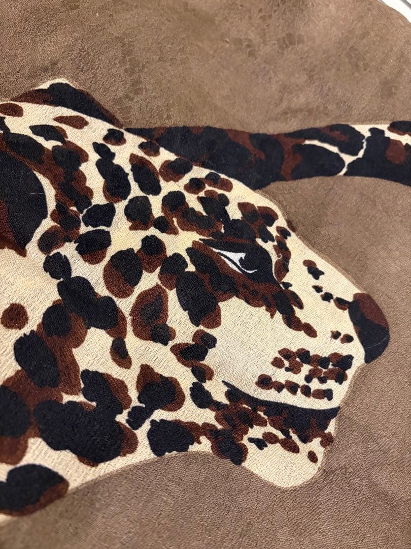 YSL ヒョウ柄 ウール シルクストール