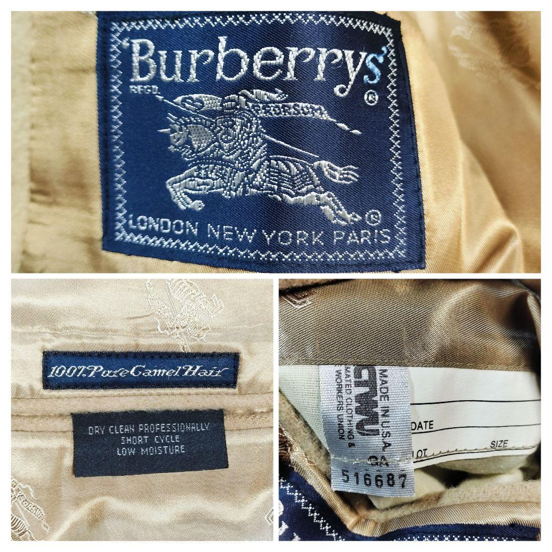 Burberrys キャメルヘア テーラードジャケット AB6 米国製 総柄