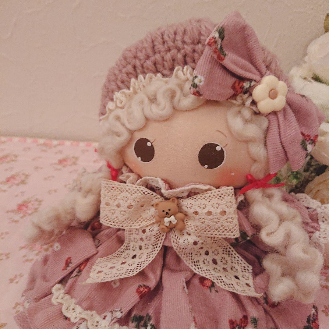 ❁ハンドメイドドール❁女の子お人形❁お人形❁ニットベレー帽❁カントリードール