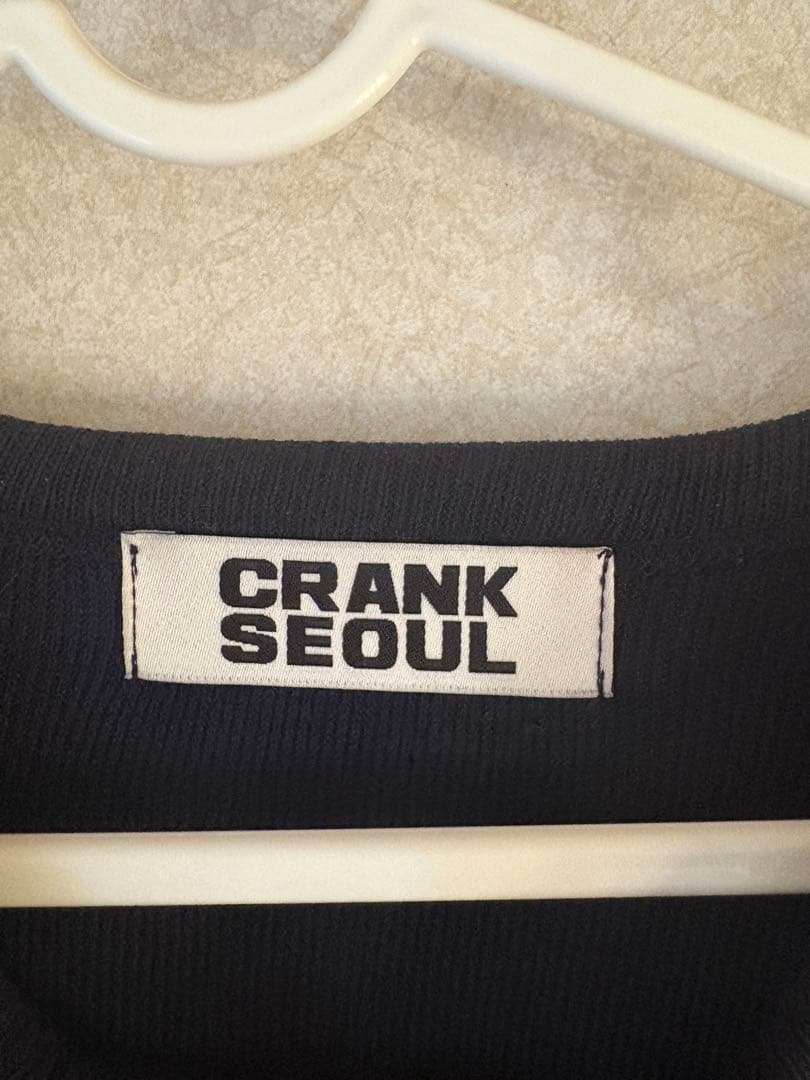 crank リボンタイドニットカーディガン　ネイビー