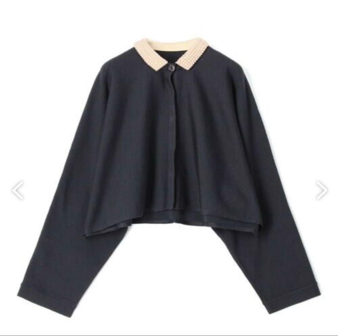 【新品】ウールポリエステル パールカラーショートカーディガン Ballsey