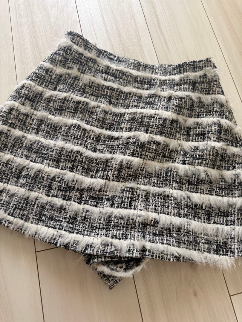 sheller シェリエ fur line tweed culottes