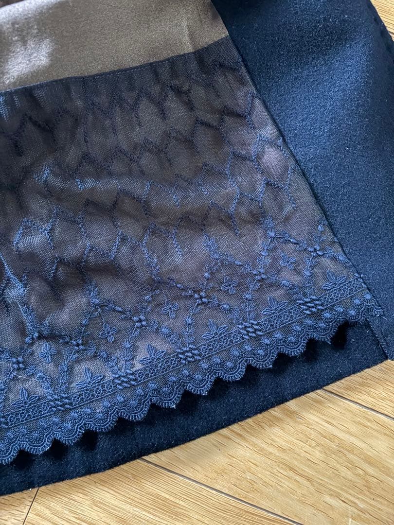 FOXEY カシミヤ コート ロシアンセーブル　38サイズ　ネイビー