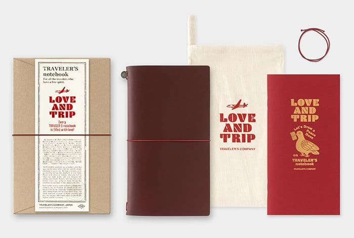 トラベラーズノート LOVE AND TRIP レッド　ペンホルダー　セット