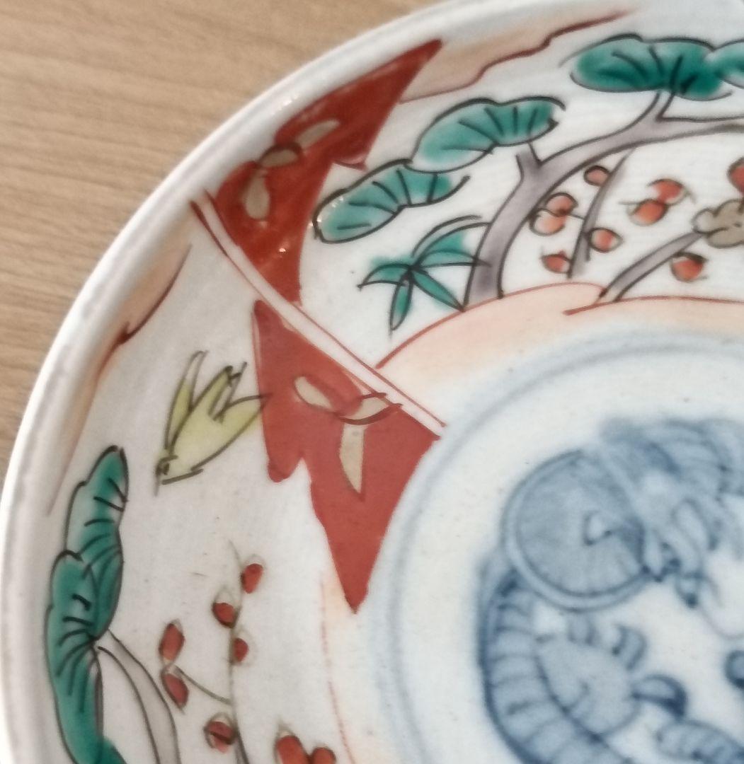 伊万里焼 色絵龍文小皿 5枚揃　古伊万里　金襴手