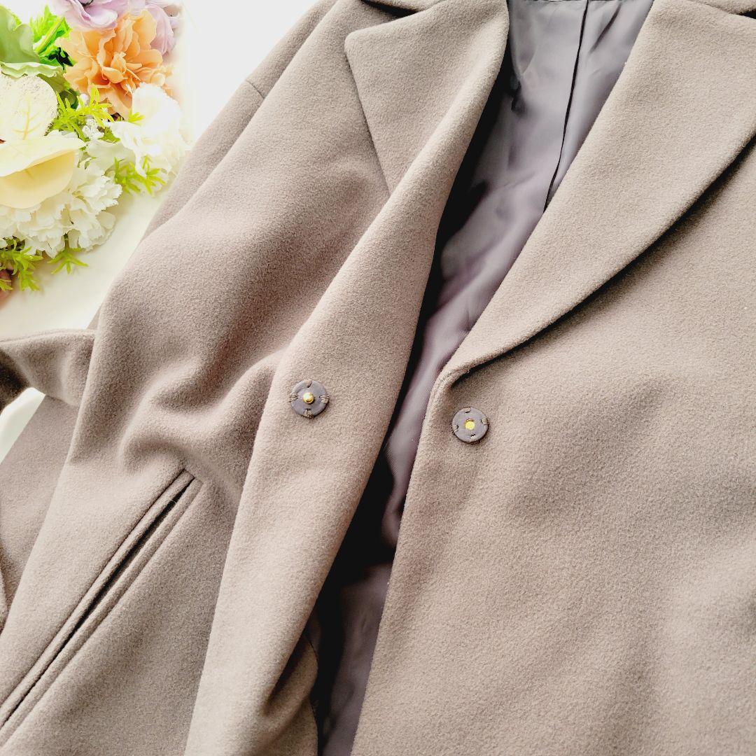 NATURAL BEAUTY BASIC＊モカ＊ウール混ロングコート＊