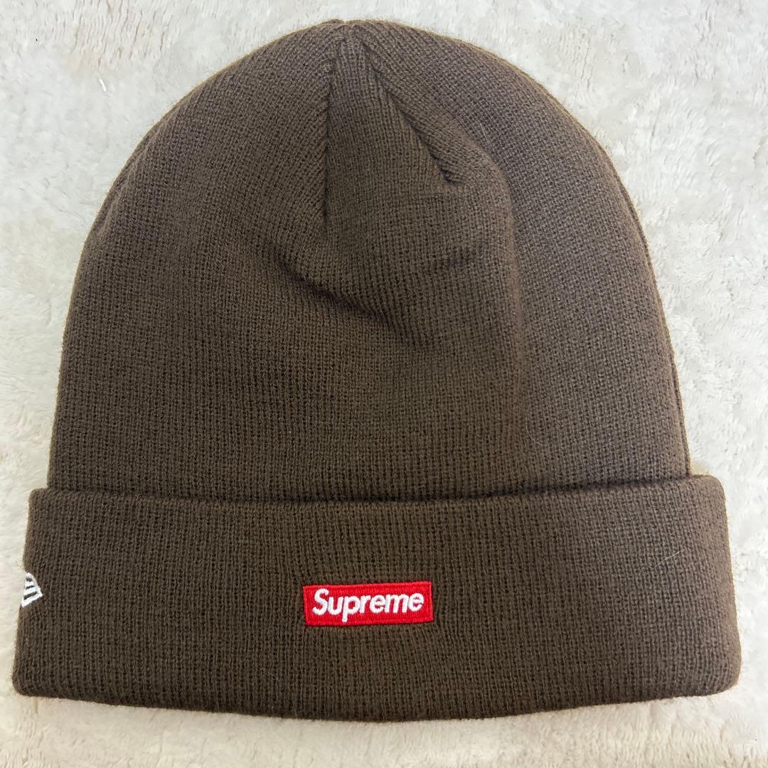 Supreme ニット帽 ブラウン Sロゴ