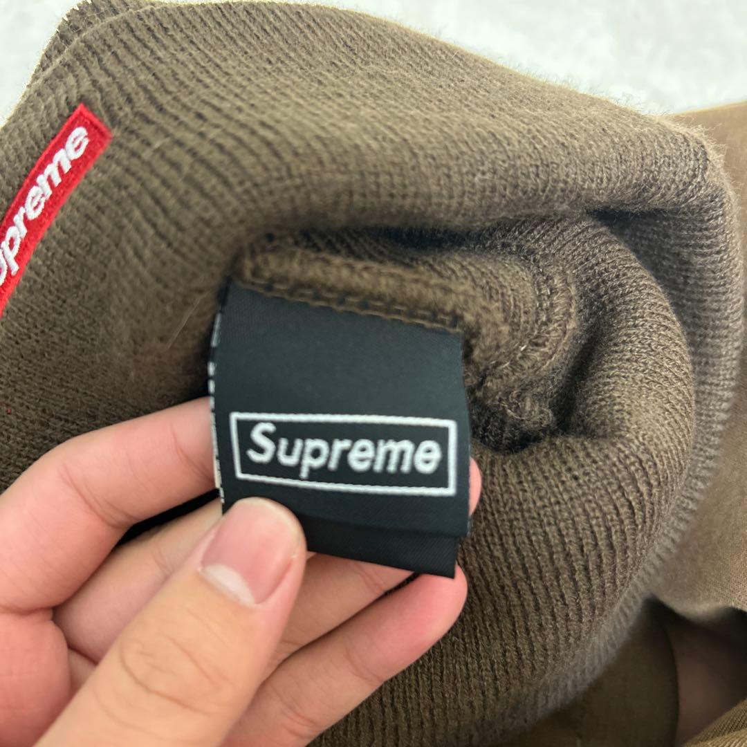 Supreme ニット帽 ブラウン Sロゴ