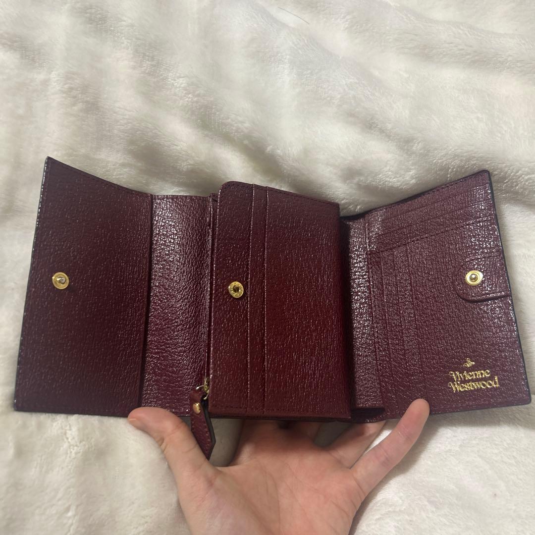Vivienne Westwoodバーガンディ 三つ折り財布